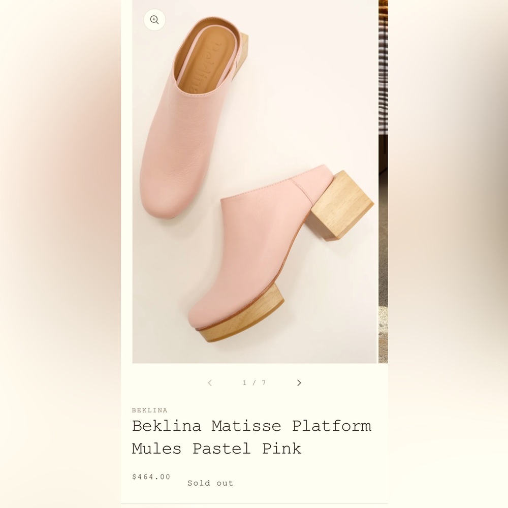 Beklina Matisse Pastel Pink Platform Mules